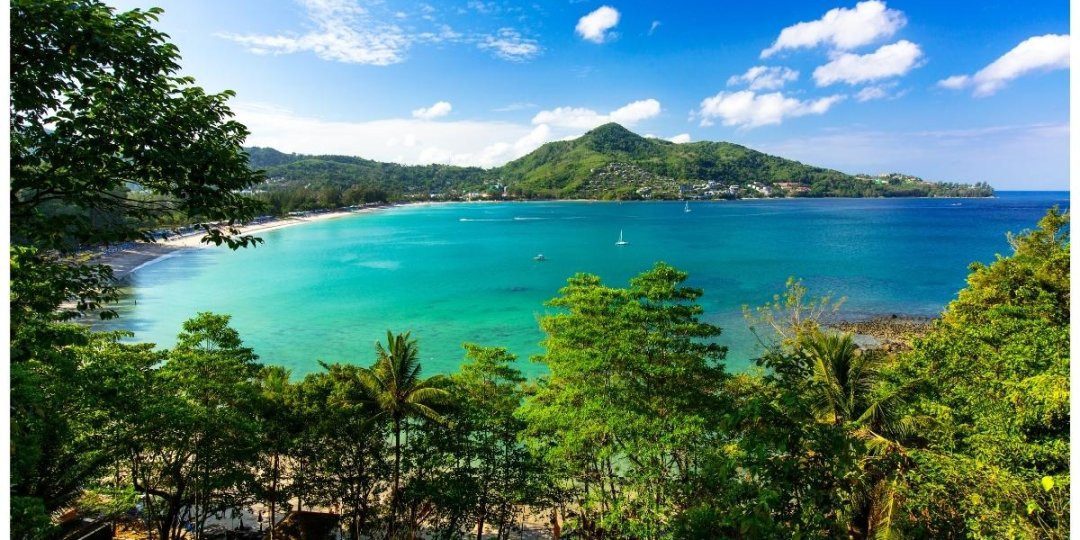 beautiful view over kamala beach in phuket